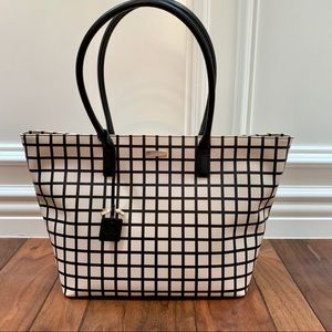 NEW Kate Spade Bag Cream and Black Checker Pattern